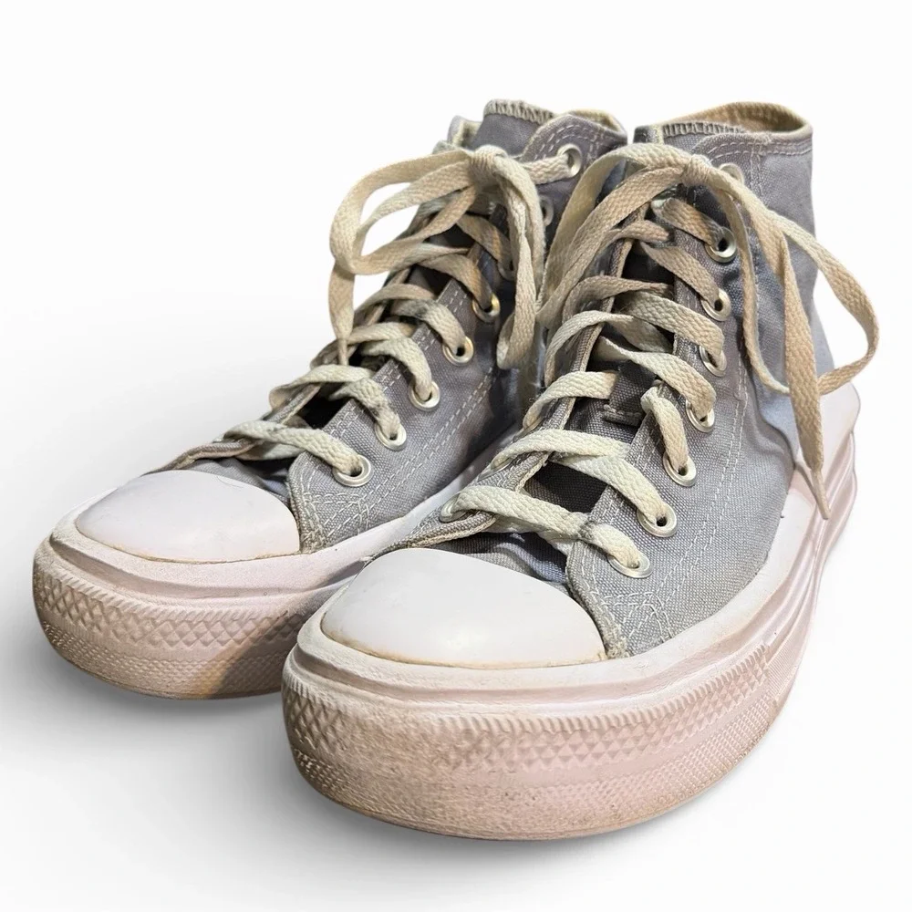 Converse Chuck Taylor All Star High Top Gray Canvas Sneakers‎ Size 7 - Picture 3 of 11